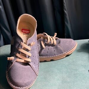 Women's Perforated Blue Loafers